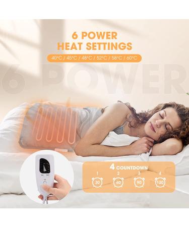 Double-Sided Electric Heating Pad for Foot Warmer - 6 Temp Levels, Auto Shut Off, Soft Flannel - Weighted Heat Pad for Back Pain Relief - Grey - Buy Online on GoSupps.com