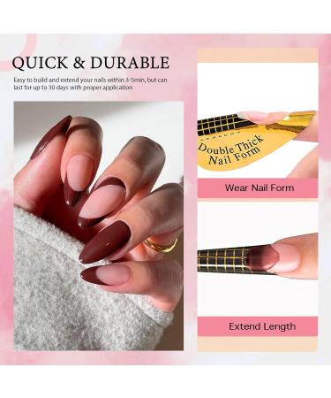 Rechoo Builder Gel-15ML Brick-Red Nail Gel Set for Nail Extension and Strength - 50pcs Nail Forms Included - Buy Online on GoSupps.com