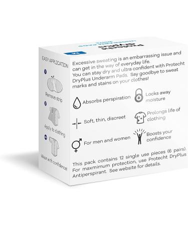 Underarm Anti Sweat Pads - Invisible Comfortable & Super Absorbent Self-Adhesive Pads for Men & Women | 12pcs Medium White - Keep Clothes Dry - Buy Online on GoSupps.com