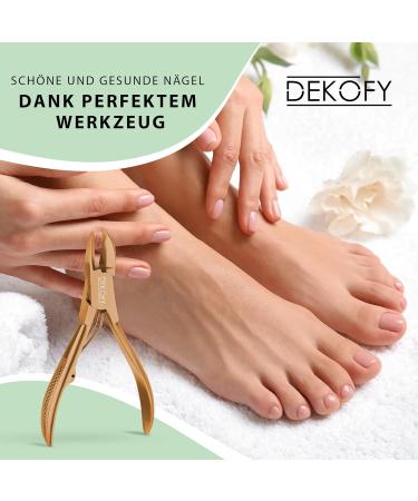Decofy Stainless Steel Nail Tongs - 11.5cm Extra Sharp Nail Scissors for Thick Toenails | Precision Cut Pedicure & Foot Care in Elegant Rose Gold - Buy Online on GoSupps.com