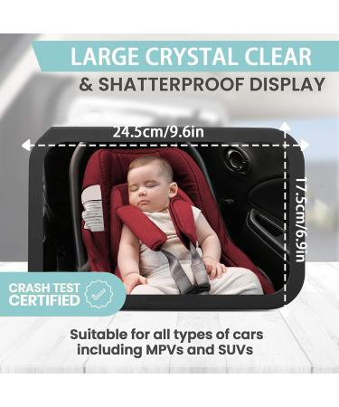 Goldmiky 360 Baby Car Mirror - Adjustable Rear View Mirror for Child Seats | Large Vision & Safety for Backseat Travel - Buy Online on GoSupps.com
