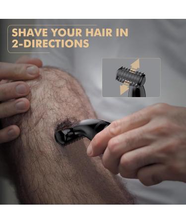 Kibiy Body Groomer for Men - IPX7 Waterproof Wet/Dry Trimmer with USB-C Charging, Electric Razor for Balls & Pubic Hair - Black - Buy Online on GoSupps.com