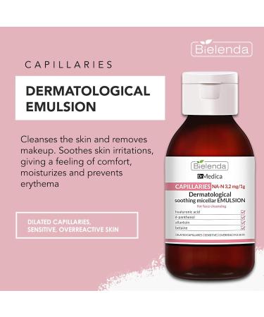 Bielenda Dr Medica - Cleanses The Skin And Removes Makeup Soothes Skin Irritations Moisturizes And Prevents Erythema - Dr Medica Capillary Skin Dermatologic Anti-Redness Face Cleanser - 250 ml - Buy Online on GoSupps.com