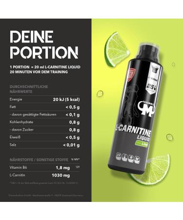 Mammut L-Carnitine Liquid - Lime Flavor 500ml (Pack of 5) | Shop Internationally for Premium Supplements - Buy Online on GoSupps.com