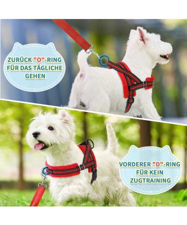 Eyin No-Pull Dog Harness with Leash - Soft Padded Reflective Adjustable for Puppies & Small Dogs - Red (S) - Ideal for Pets & Cats - Buy Online on GoSupps.com