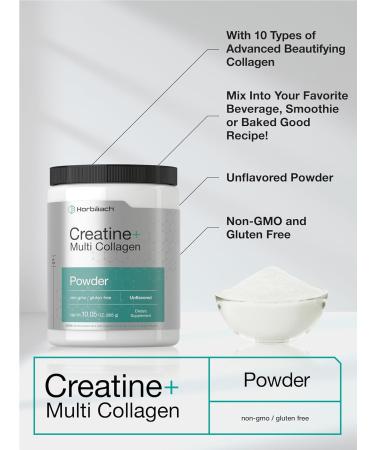Horb ach Creatine Monohydrate Powder | with Collagen and L-Taurine | 10.05 oz | Unflavored | for Women and Men | Non-GMO Gluten Free - Buy Online on GoSupps.com