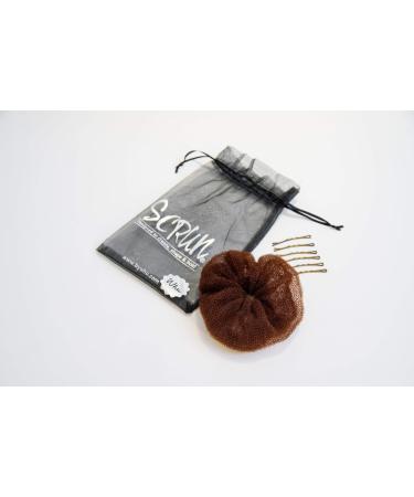 Scrun Hair Tool Hair Donut Dutt pillow hair pillow hair styling hairstyles hair part for Messy Bun French roll elegant bun including hairpins manual and bag (classic brown)