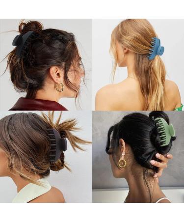 Canitor 4PCS Double Row Teeth Hair Claw Clips - Medium Matte Claw Clips for Thin Hair - Non-slip Hair Accessories, Color C - Buy Online on GoSupps.com