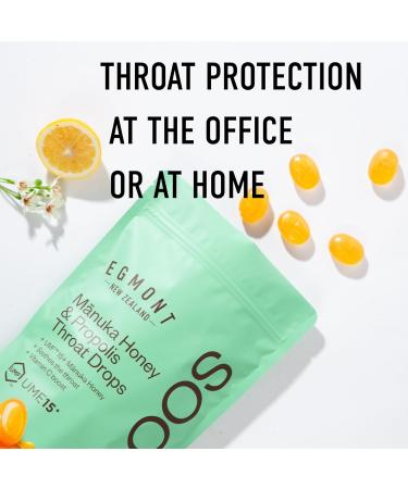 Egmont Honey Manuka Honey & Propolis Throat Drops 15 Count | UMF 15+ New Zealand Honey with Vitamin C | Natural Soothing Relief On-the-Go - Buy Online on GoSupps.com