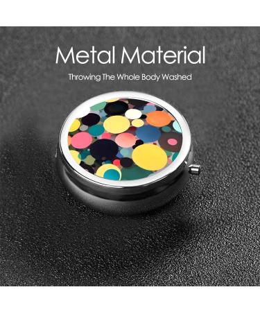 Abstract Circles Round Pill Box - 3 Compartment Travel Organizer for Easy Medication Management - Buy Online on GoSupps.com