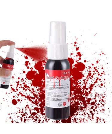 Go Ho Dark Fake Blood Makeup(1 oz),Realistic Effects Fake Blood Washable  for Scar Wound and Clothes,Easy Dry Flow Fake Blood for Eyes Drips Nose