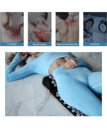 Gireich Acupressure Mat Set - Black Shiatsu Massage Mat with Head Pillow & Bag | Effective Relief for Back Neck & Head Pain (66x42x2cm) - International Shipping Available - Buy Online on GoSupps.com