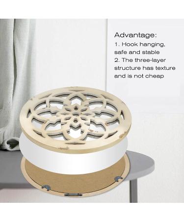 Deanurs Round Decorative Wall Mirror Set - Rustic Farmhouse Accent Mirror (12x12) - White Floral Design - Ideal for Living Room, Bedroom, Bathroom - 2PCS - Buy Online on GoSupps.com