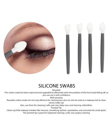 Silicone Cotton Swab Set | Reusable Makeup Brushes for Ears & Eyes | Portable Black | Eco-Friendly Beauty Essentials - Buy Online on GoSupps.com