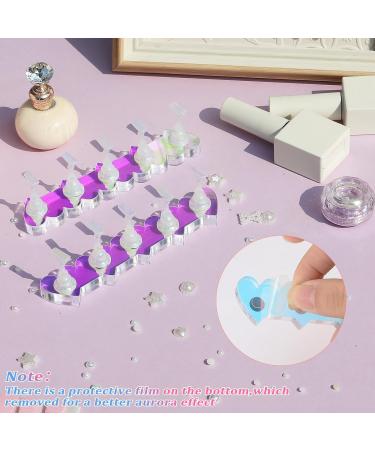 ANGNYA 2 Set Heart-Shaped Nail Stands for Press On | Aurora Nail Holder with Reusable Adhesive Putty | Strong Magnetic Nail Display Art Stand for Painting Nails - Sliver - Buy Online on GoSupps.com
