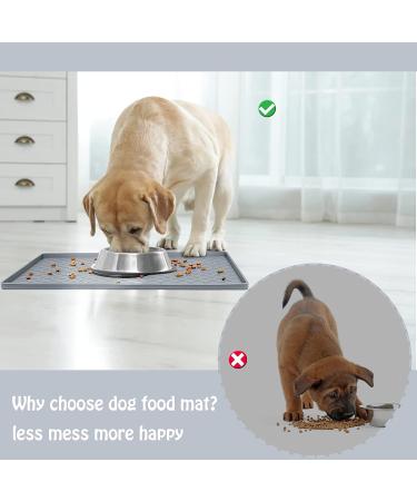 Silicone Dog Feeding Mat for Food and Water - Waterproof, Slip-Resistant, Raised Edges - Prevents Mess on Floors - Buy Online on GoSupps.com