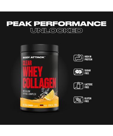  Body Attack Body Attack Clear Whey Collagen 300g Lemon Iced Tea With brilliant collagen complex for muscles skin and bones CFM whey protein-based collagen powder with - Buy Online on GoSupps.com