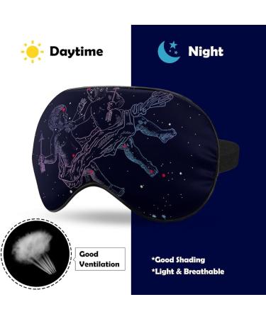 Gemini Zodiac Constellation Sleep Mask Eye Cover for Sleeping Blindfold with Adjustable Strap Blocks Light Night Travel Nap for Men Women - Buy Online on GoSupps.com