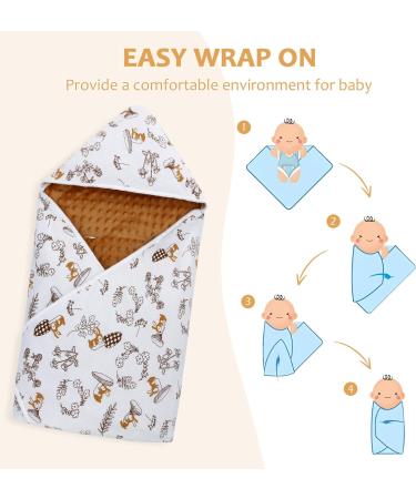 Baby Blanket Swaddle Wrap Winter - Soft Thick Baby Sleeping Wrap for Boys Girls Newborn Toddler Infant - Warm Unisex Receiving Blanket 0-3 Months - Pink Flowers Design - Buy Online on GoSupps.com