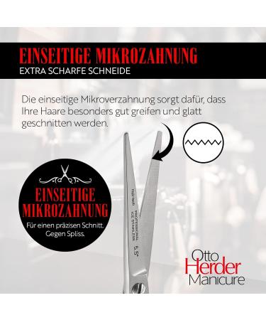 Otto Herder 5.5 Extra Sharp Hairdressing Scissors - Precision Hair Cutting with One-Sided Microcover & Golden Screw - Buy Online on GoSupps.com