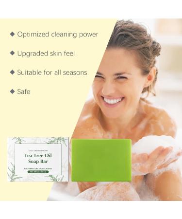  ZLHHRZJX Tea Tree Oil Soap Organic Face and Body Soap Handmade Moisturizing Soaps Emollient Piece to Refreshen Herbal Tea Tree Piece for Men Women 2 Pack - Buy Online on GoSupps.com