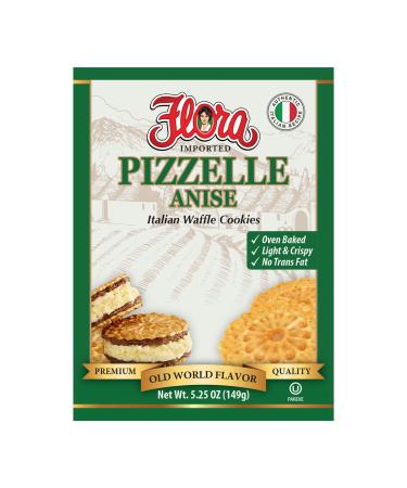 Pizzelle Cookies by Flora Foods (Anise) - Italian Waffle Cookie - Sweet Snack - Great snack ONLY 23 calories (Anise) Anise 5.25 Ounce