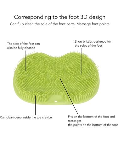 Foot Scrubbing Mat & Massager - Multifunctional Shower Scrubber with Non-Slip Suction Cup for Enhanced Foot Circulation (Green) - Buy Online on GoSupps.com
