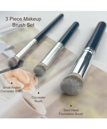 3-Piece Foundation Contour Brush Set | Kabuki Brushes for Liquid Cream & Powder Makeup | Includes Under Eye & Mini Concealer Brushes - Shop Now - Buy Online on GoSupps.com