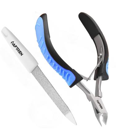 Professional 1/2 Jaw Cuticle Cutter Cuticle Nipper Stainless Steel Manicure Feet Hands Ingrown Toenail Cuticles Cuticle Scissors (Light Blue)