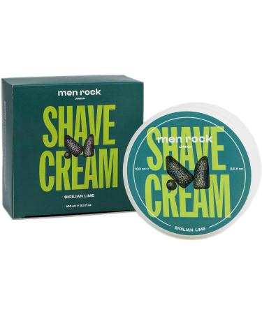 Men Rock Sicilian Lime Shave Cream - 100ml | Cruelty-Free, Hydrating Formula with Zesty Lime & Spicy Black Pepper Fragrance - Buy Online on GoSupps.com