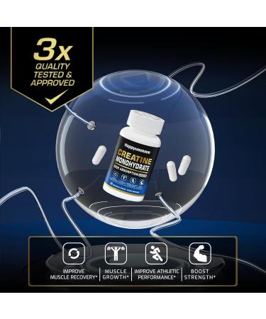 Buy Creatine Monohydrate Capsules - Micronized Creatine 2500mg Gluten-Free 90 Count - Best for Muscle Gain & Recovery - Buy Online on GoSupps.com