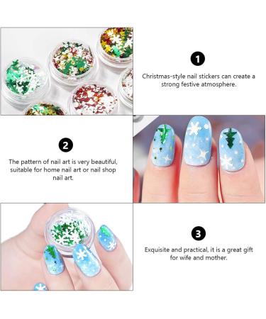 12 Boxes Christmas Nail Art Ornaments Christmas Nail Decoration Snowflake Nail Sequins Reindeer Nail Stickers Snowflake Manicure Sticker Nail Nail Supplies Plastic - Buy Online on GoSupps.com
