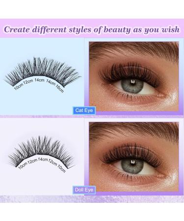 LZM Self Adhesive Eyelashes Pre-glued Eyelashes Cluster Lashes Kit with Lash Tweezers No Glue Needed Natural Self Adhesive Lashes(C9) - Buy Online on GoSupps.com