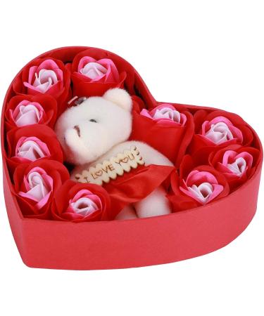 Artificial Rose Flower Gift Box - Soap Flowers for Birthday Valentine's Day & Mother's Day | Red Color Scheme - Buy Online on GoSupps.com