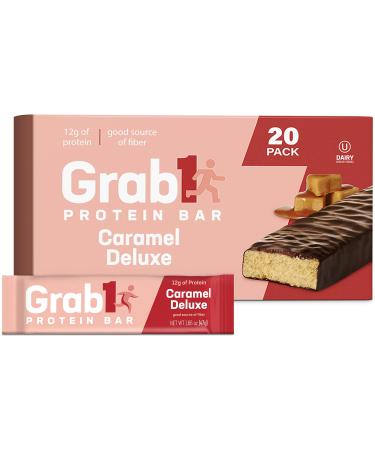 Grab1 Caramel Deluxe Protein Bars (20 Bars) | Controls Hunger | Certified Kosher | Delicious Tasting | Low Calorie | Great Meal Replacement or Snack