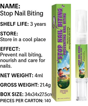 Stop Dipping Nails Anti-Bite Nail Polish 2 ml For Adults Home Travel Safe Daycare - Buy Online on GoSupps.com