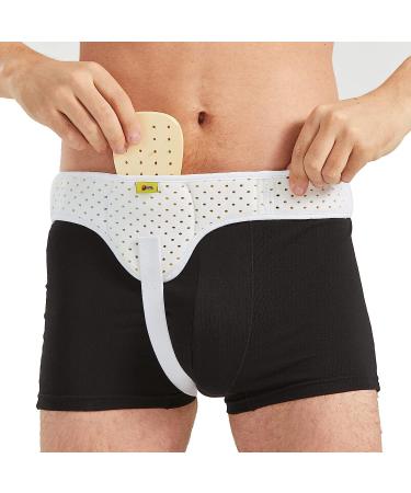 TENB Hernia Belt for Men Hernia Support Truss Inguinal or Sports Hernia Adjustable Waist Strap with Removable Compression Pads Breathable Material (White Large) Large White - Buy Online on GoSupps.com