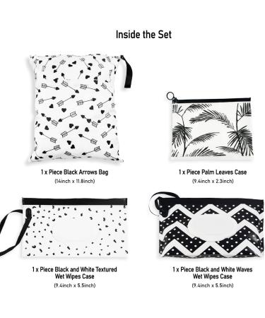 Black Arrows Wet and Dry Diapers Bag with Wet Wipes Cases - Storage Bag for Personal Belongings - Buy Online on GoSupps.com