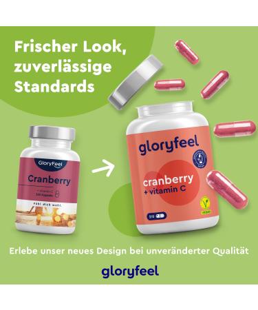 Cranberry Extract with Vitamin C - High-Potency 50:1 - 25 000mg per Dose - 210 Vegan Capsules - Laboratory Tested No Additives - Buy Online on GoSupps.com