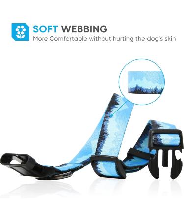 Heele Dog Collar for Small & Medium Dogs | Adjustable Patterned Collars in Azure Blue | Comfort & Durability Size L (40.5-65cm) - Buy Online on GoSupps.com