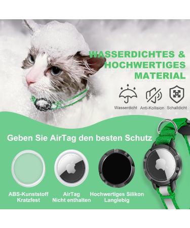 Airtag Cat Neck Band - Waterproof Reflective Collar for Cats & Small Dogs | Safety Clasp | Adjustable 23-33cm | Green & Yellow Options - Buy Online on GoSupps.com