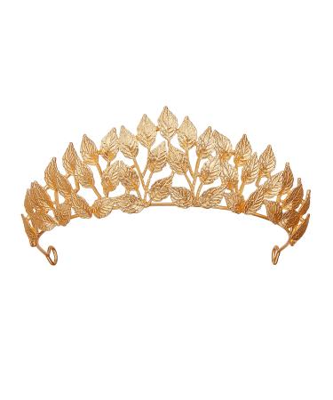 AW BRIDAL Gold Leaf Crown Headband Wedding Tiaras for Bride Gold Greek Goddess Headpiece for Women Princess Crown for Girls Pageant Prom Hair Accessories  Gold