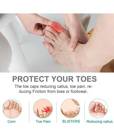 Kimihome Silicone Toe Tube Pads - 16 PCS Toe Sleeve Cushions for Corns, Blisters, and Calluses - Large, Medium, Small Sizes - White - Buy Online on GoSupps.com