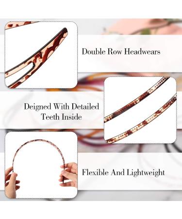 6-Piece Double Row Plastic Headband Set for Women and Girls - Non-Slip Hair Hoop Accessory in 5 Colors - Buy Online on GoSupps.com