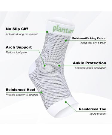 Plantarelief Neuropathy Socks for Women & Men - Compression Ankle Socks for Pain Relief & Swelling - 2 Pairs L/XL - White - Buy Online on GoSupps.com