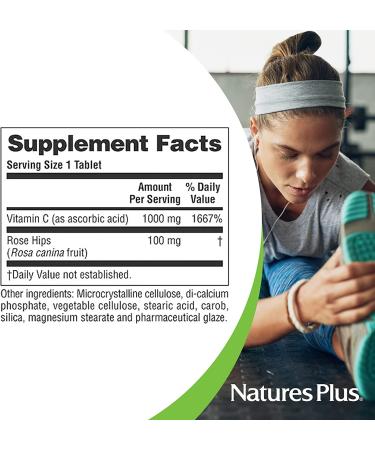 Nature's Plus Vitamin C 1000 mg - 180 Tablets for Immune Support & Antioxidant Boost - Buy Online on GoSupps.com