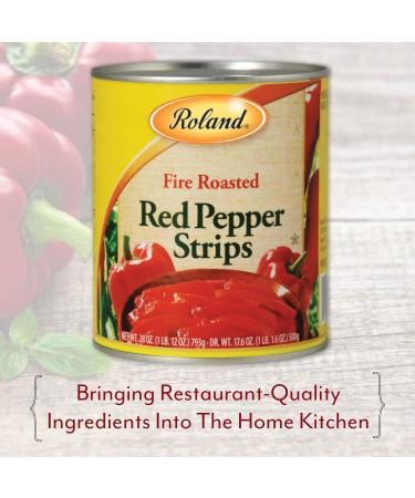 Roland Foods Fire Roasted Red Pepper Strips - Specialty Imported Food, 28 oz Can (Pack of 4) - Buy Online on GoSupps.com