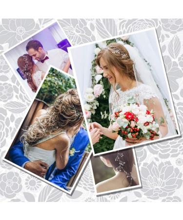 50cm Wedding Hair Jewelry | Vintage Silver Floral Headdress & Pearl Hair Band for Brides - Buy Online on GoSupps.com