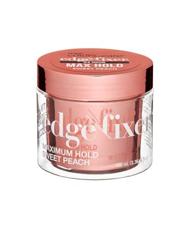 KISS COLORS & CARE Maximum Hold Edge Fixer  Non-Greasy Gel Formula Infused With Biotin B7  24 Hour Hold   Sweet Peach  Scented  3.38 Fl. Oz. (100 ml) Peach 3.38 Fl Oz (Pack of 1)