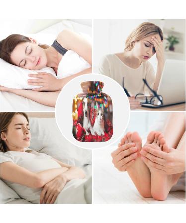 Cat & Dog Christmas Hot Water Bottle - 2L Soft Fleece Cover for Pets | Warmth & Comfort - Buy Online on GoSupps.com